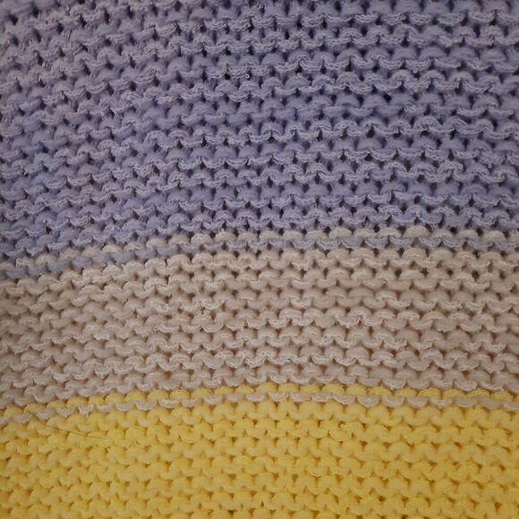 Easel Oversized Sweater Size Small Soft Knit Pullover Crew Neck Pastel Stripes - Picture 6 of 12